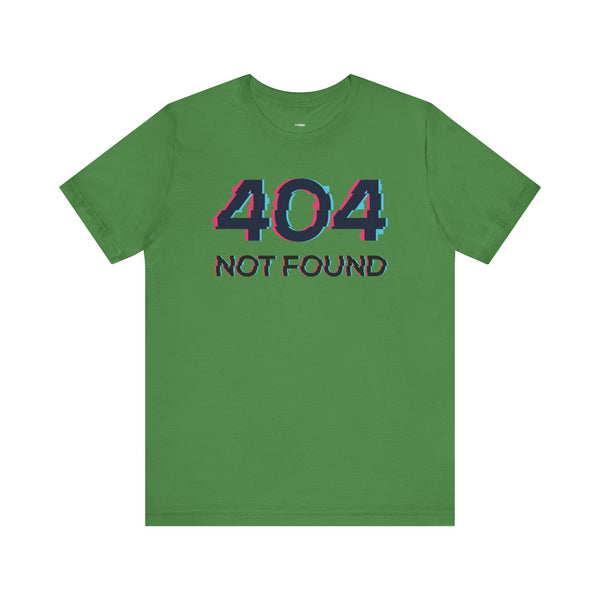 Green 404 Not Found graphic glitch unisex short sleeve cotton t-shirt