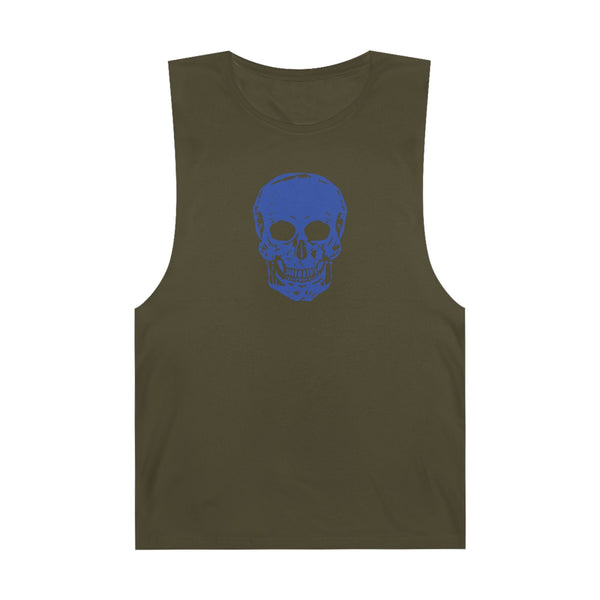 Blue Mid-Scale Skull Graphic Tank Top - Fugitive by Sandra Oles - Skull Series