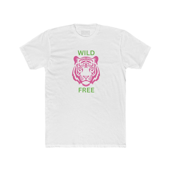 Pink and Green Wild Free Jumbo Tiger Graphic Tee - Fugitive by Sandra Oles