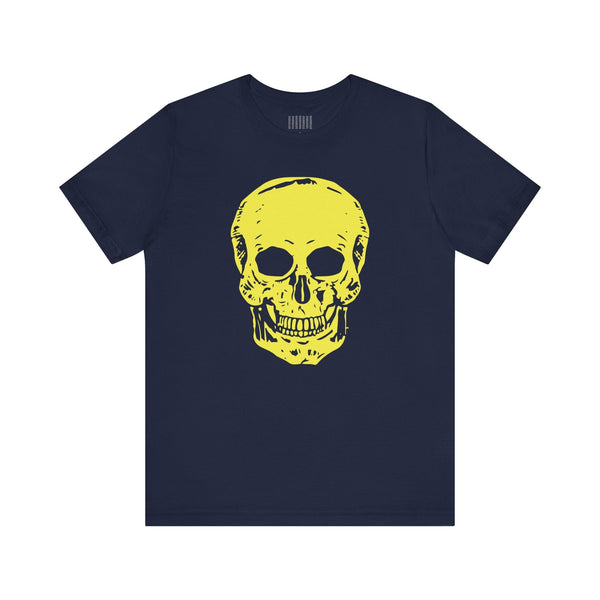 Yellow Jumbo Skull Front Print Graphic Tee - Fugitive by Sandra Oles