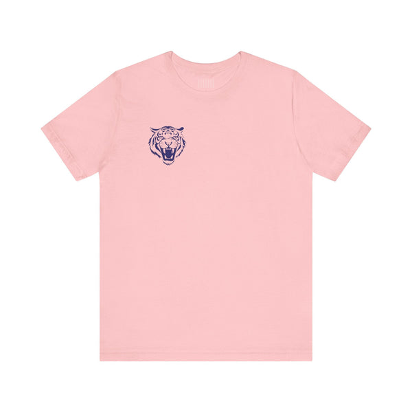 Navy Blue Mini Retro Roaring Tiger Head Left Front Print Graphic Tee - Retro Tiger by Sandra Oles