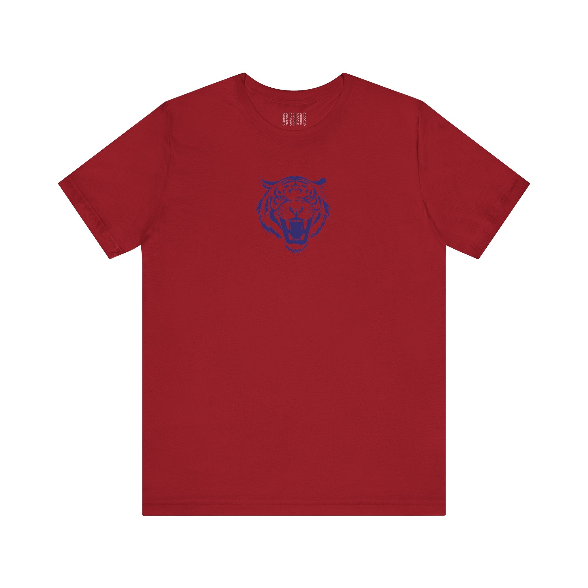 Navy Blue Retro Mid-Scale Roaring Tiger Front Print Graphic Tee - Fugitive by Sandra Oles