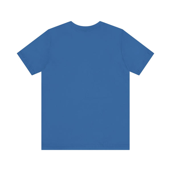 blue t-shirt back view plain skull streetwear tee
