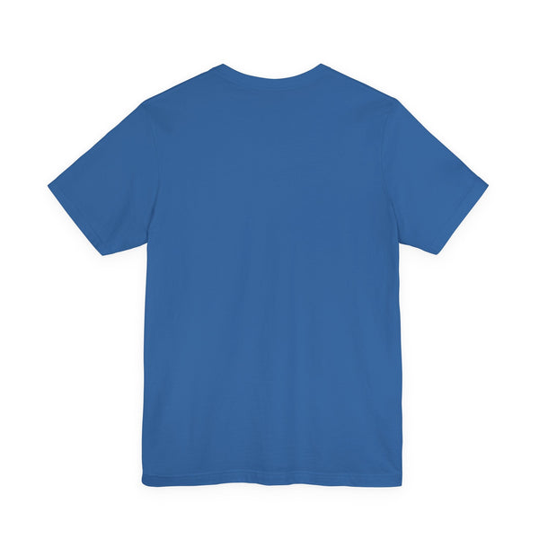 blue cotton t-shirt back view for skull streetwear collection