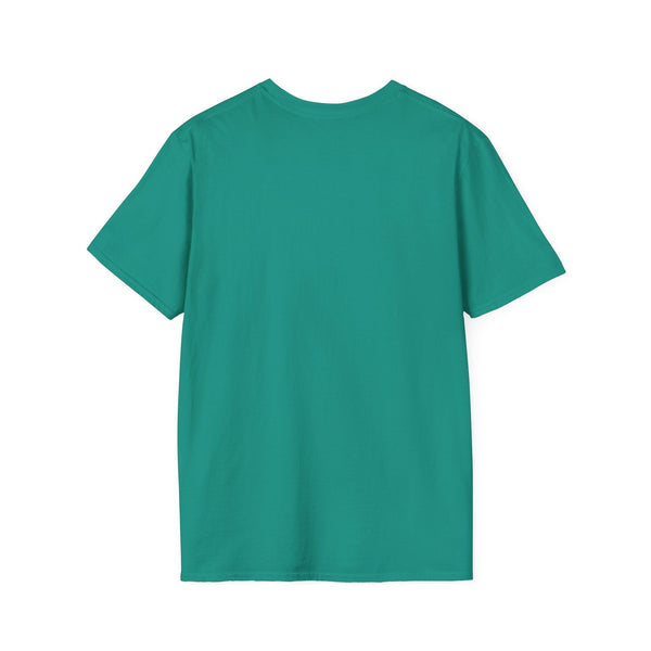 Green spiritual shirt with jumbo halo Jesus front print, unisex softstyle tee by Sandra Oles