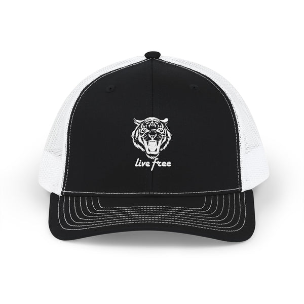 Live Free Tiger Snapback Trucker Cap - Sandra Oles Studio