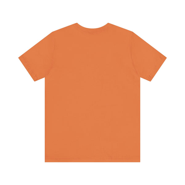 back view of plain orange graphic t shirt by Fugitive by Sandra Oles