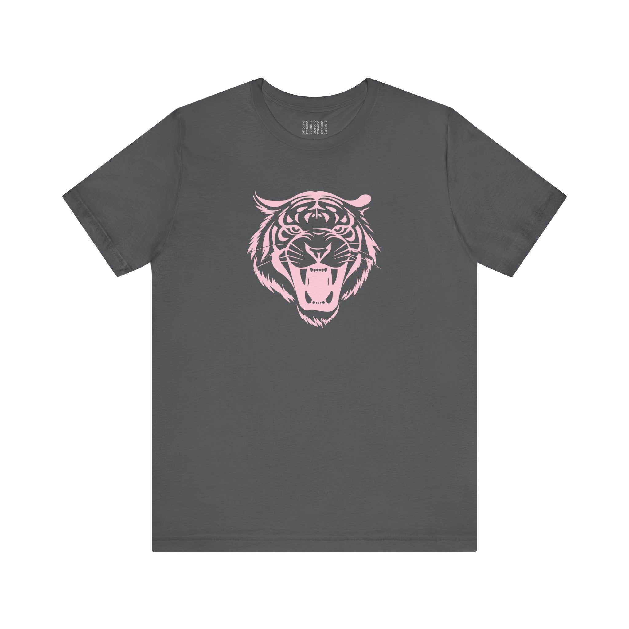 Pink Pastel Jumbo Retro Roaring Tiger Head Graphic Tee - Fugitive by Sandra Oles