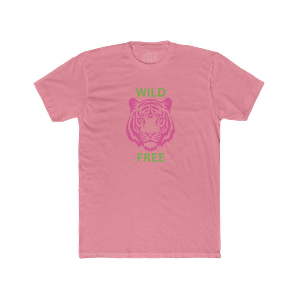 Pink and Green Wild Free Jumbo Tiger Graphic Tee - Fugitive by Sandra Oles