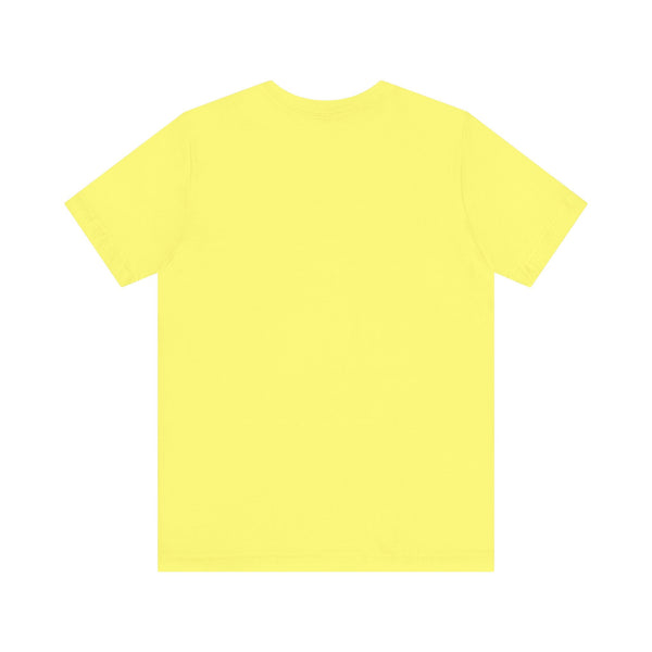 plain yellow graphic t shirt back view unisex cotton tee