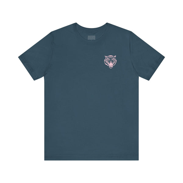 unisex retro tiger t shirt with minimal pastel tiger chest graphic in vintage style
