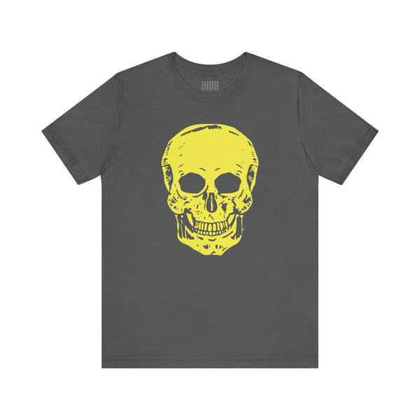 Yellow Jumbo Skull Front Print Graphic Tee - Fugitive by Sandra Oles