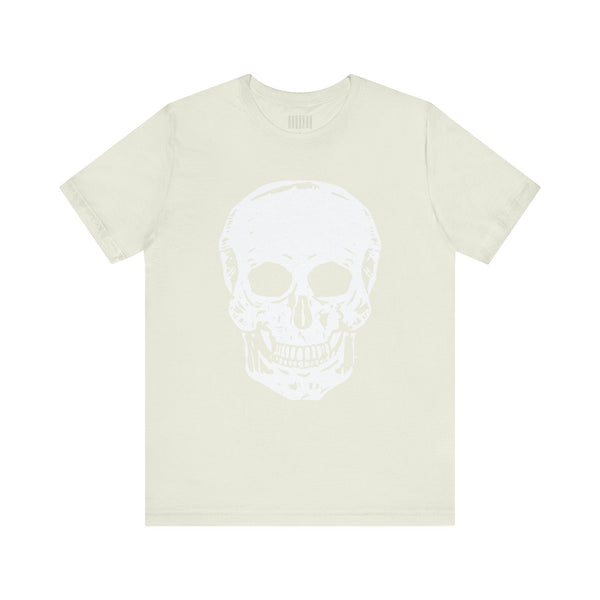 Citrus graphic tee with jumbo skull print, classic fit, and rock-and-roll style by Sandra Oles Fugitive Collection