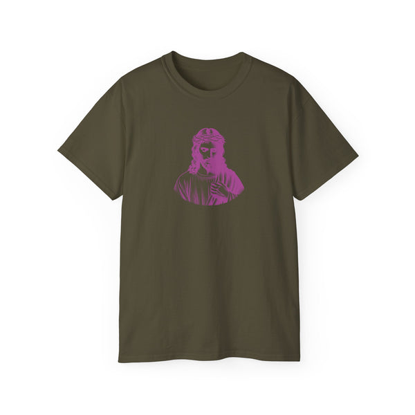 Jesus Mid-Scale Magenta Graphic T-Shirt - Iconic by Sandra Oles