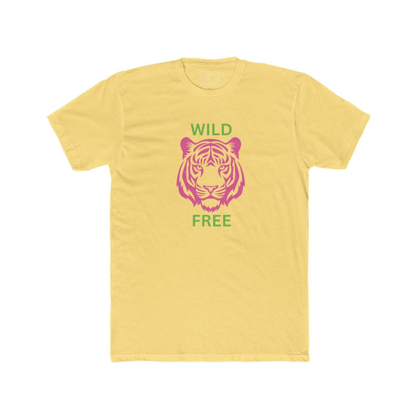 Pink and Green Wild Free Jumbo Tiger Graphic Tee - Fugitive by Sandra Oles