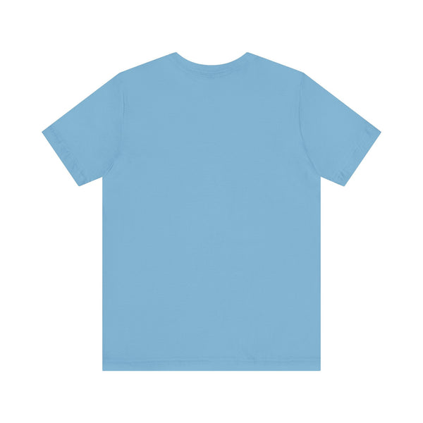 plain blue unisex jersey short sleeve mermaid t shirt back view