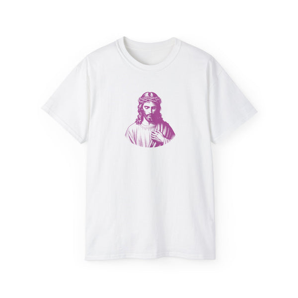Jesus Mid-Scale Magenta Graphic T-Shirt - Iconic by Sandra Oles