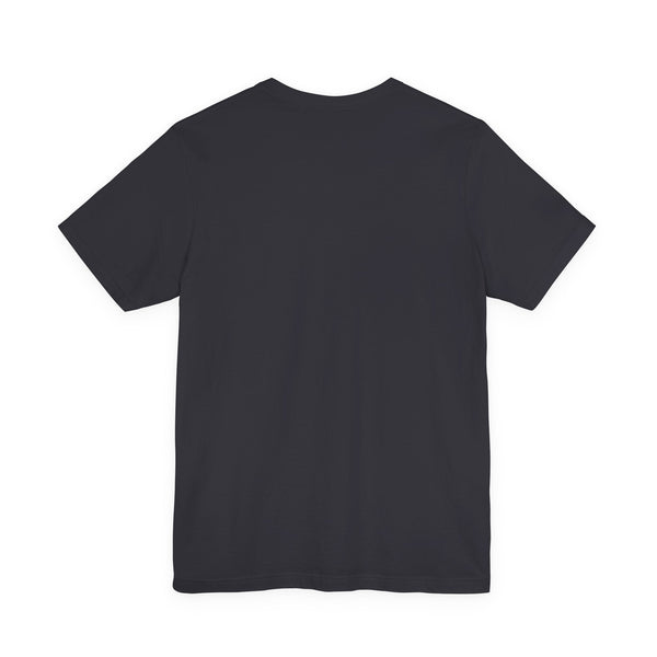 Black unisex t-shirt with left front mini green Jesus halo print graphic