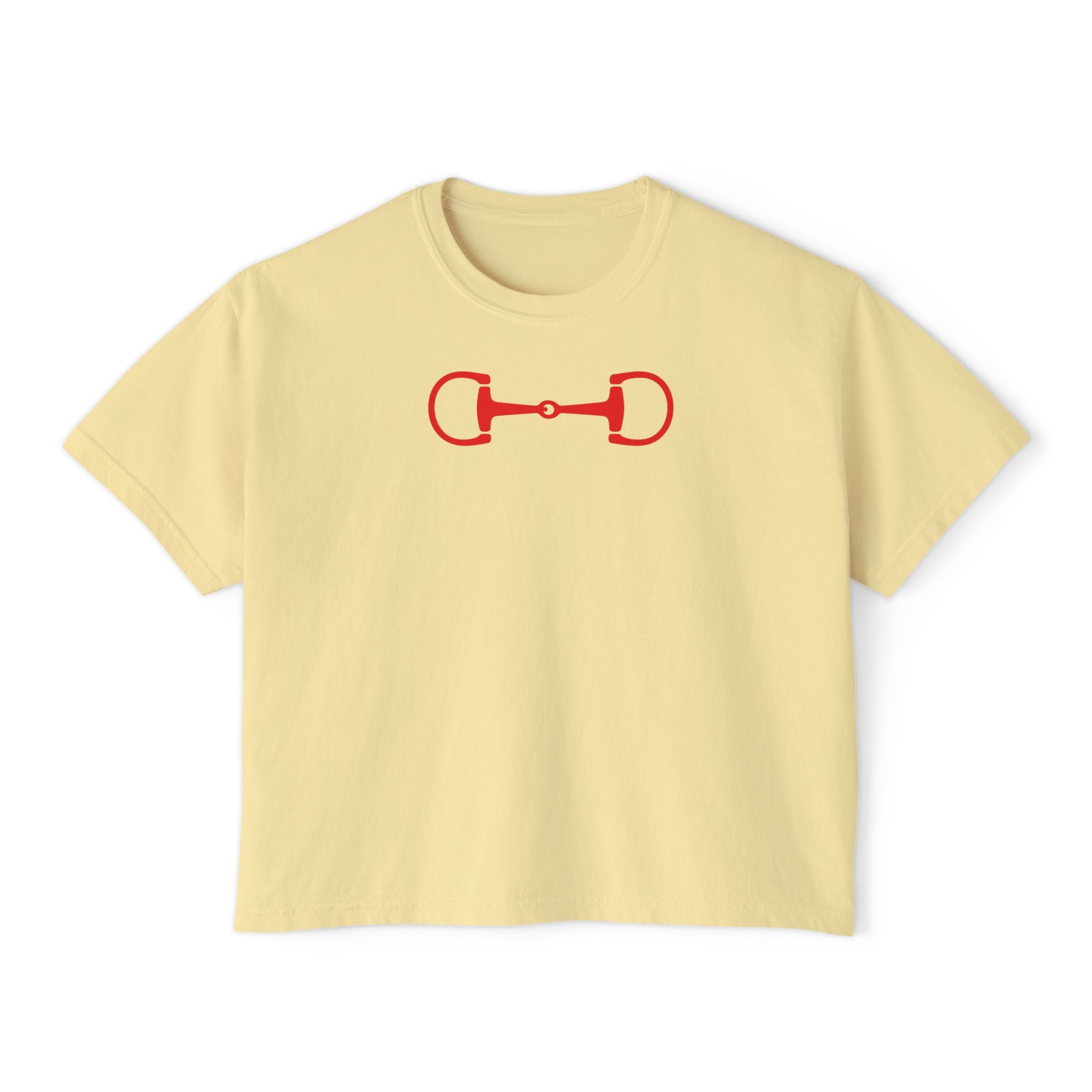Red Horse Bit Front Print Cropped Graphic Tee - Heritage by Sandra Oles