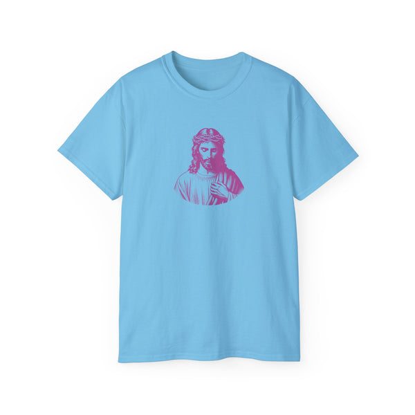 Jesus Mid-Scale Magenta Graphic T-Shirt - Iconic by Sandra Oles