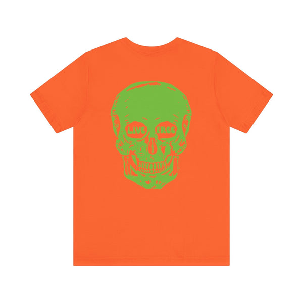 Green Live Free Jumbo Skull Back Print Graphic Tee  - Fugitive by Sandra Oles