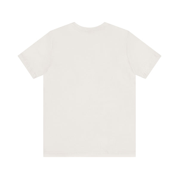 Blank white aesthetic t shirt back view with short sleeves