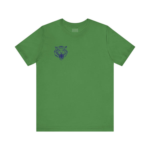 Navy Blue Mini Retro Roaring Tiger Head Left Front Print Graphic Tee - Retro Tiger by Sandra Oles