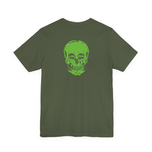 Green Live Free Mid-Scale Skull Back Print Graphic Tee - Fugitive by Sandra Oles