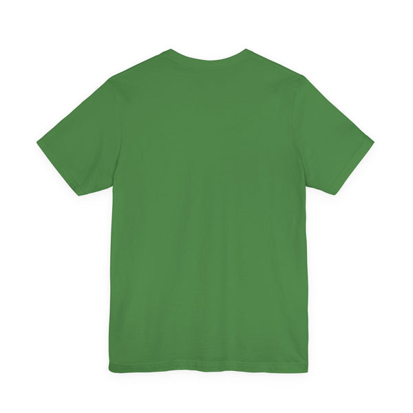 Green plain retro graphic tee back view with short sleeves and crew neck