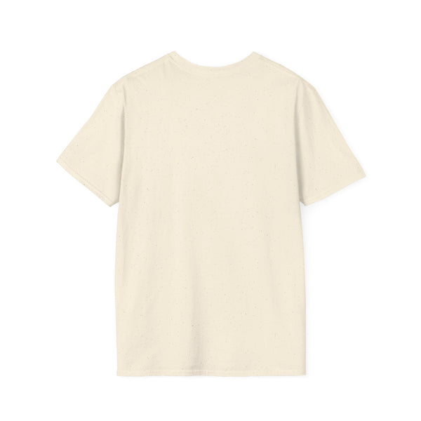 back view of plain cream green jumbo halo Jesus front print spiritual shirt