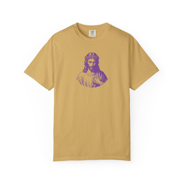 Purple Mid-Scale Jesus Front Print Graphic Tee - Iconic by Sandra Oles