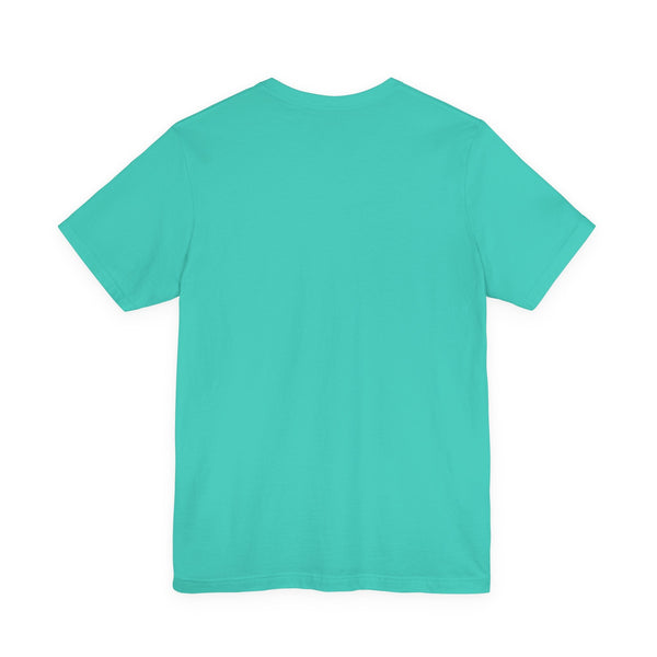 Turquoise unisex cotton t-shirt back view for cowgirl graphic tee