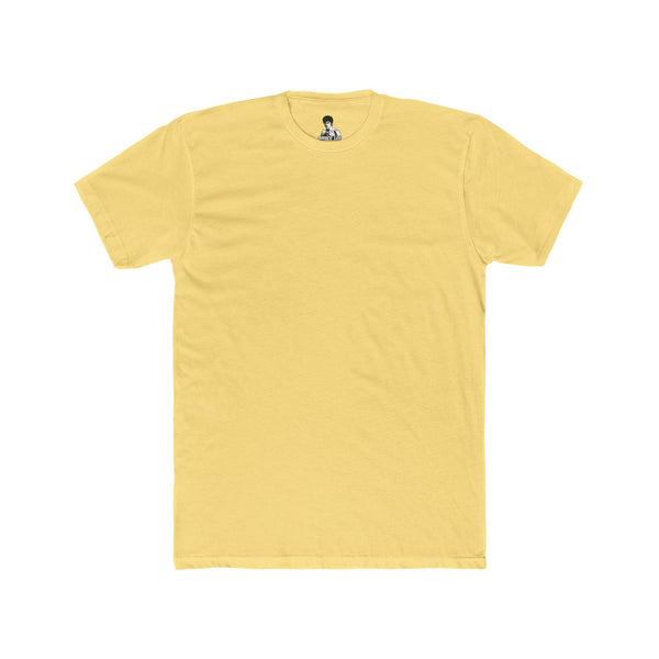 Yellow retro smiley face graphic tee with deprogrammed back print, 1990's rave style unisex cotton t-shirt