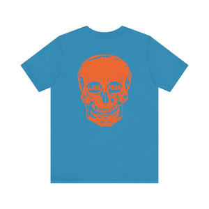 Orange Live Free Jumbo Skull Back Print Graphic Tee - Fugitive by Sandra Oles
