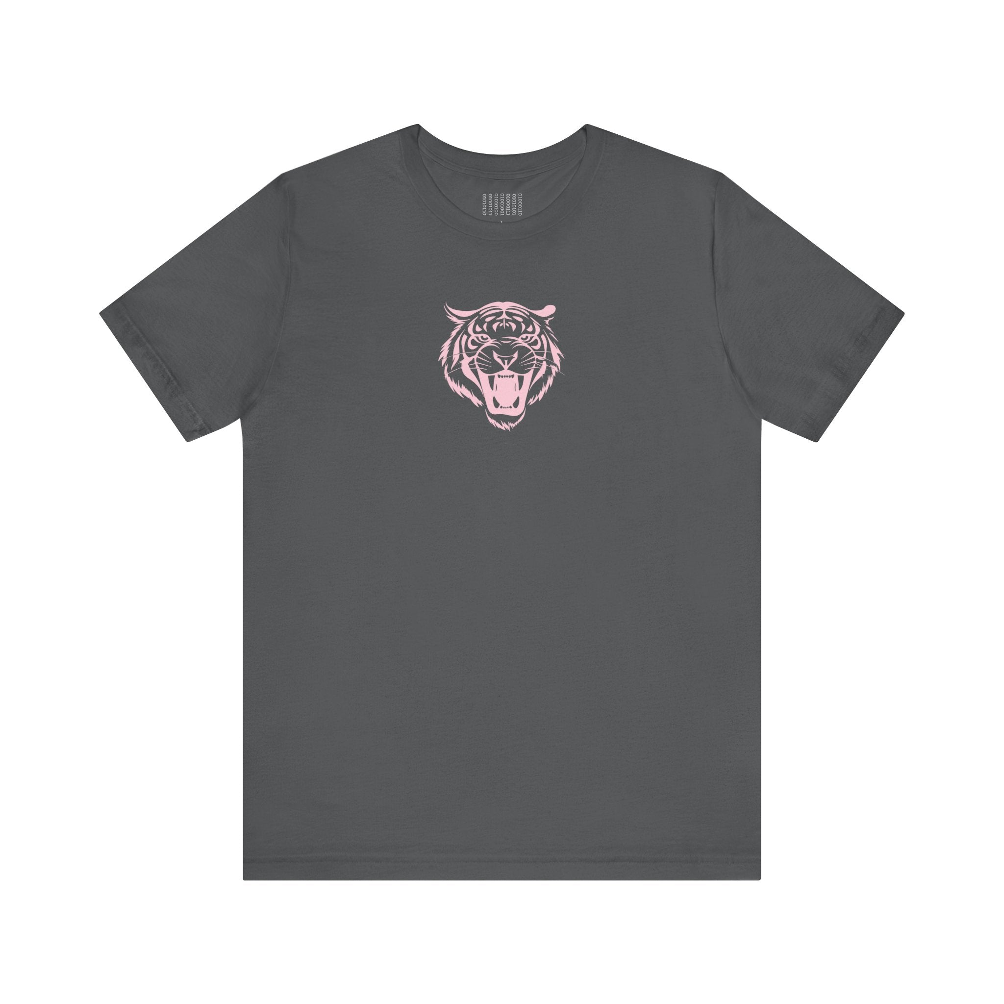 Pink Pastel Mid-Scale Retro Roaring Tiger Front Print Graphic Tee - Retro Tiger by Sandra Oles - Fugitive Collection