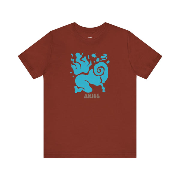 Aries Zodiac Graphic Tee - Cosmic by Sandra Oles