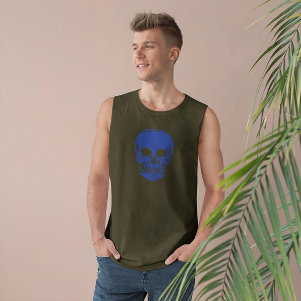 Blue Mid-Scale Skull Graphic Tank Top - Fugitive by Sandra Oles - Skull Series