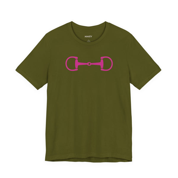 Hot Pink Horse Bit Front Print Graphic Tee - Heritage by Sandra Oles