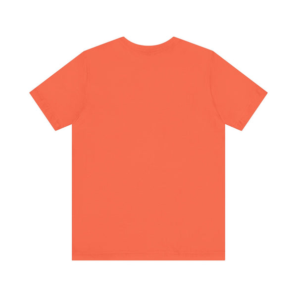 back view plain orange unisex jersey short sleeve rocker tee