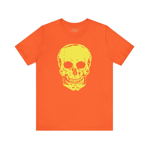 Yellow Jumbo Skull Front Print Graphic Tee - Fugitive by Sandra Oles
