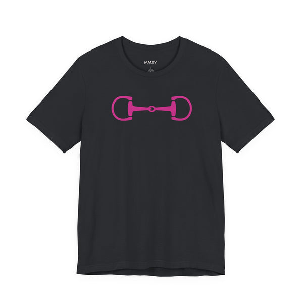 Hot Pink Horse Bit Front Print Graphic Tee - Heritage by Sandra Oles