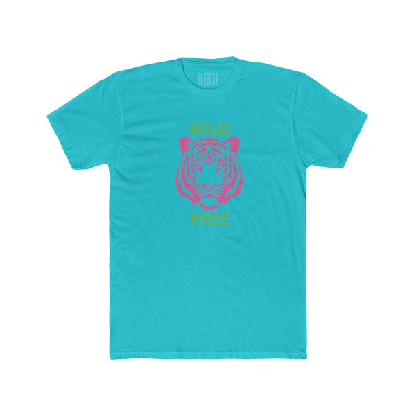 Pink and Green Wild Free Jumbo Tiger Graphic Tee - Fugitive by Sandra Oles