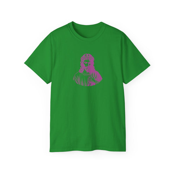 Jesus Mid-Scale Magenta Graphic T-Shirt - Iconic by Sandra Oles