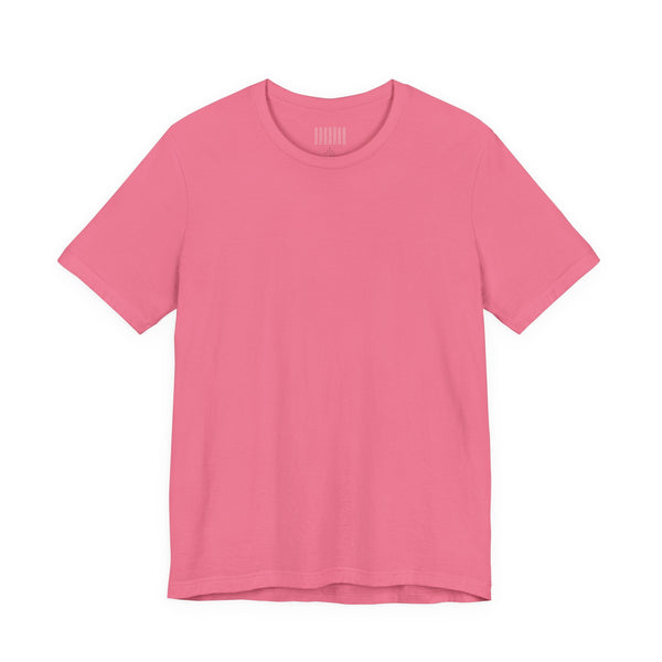 Pink graphic tee with large vibrant skull print on back, lightweight breathable cotton, statement streetwear style