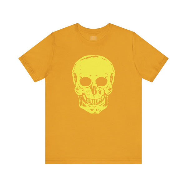 Yellow Jumbo Skull Front Print Graphic Tee - Fugitive by Sandra Oles