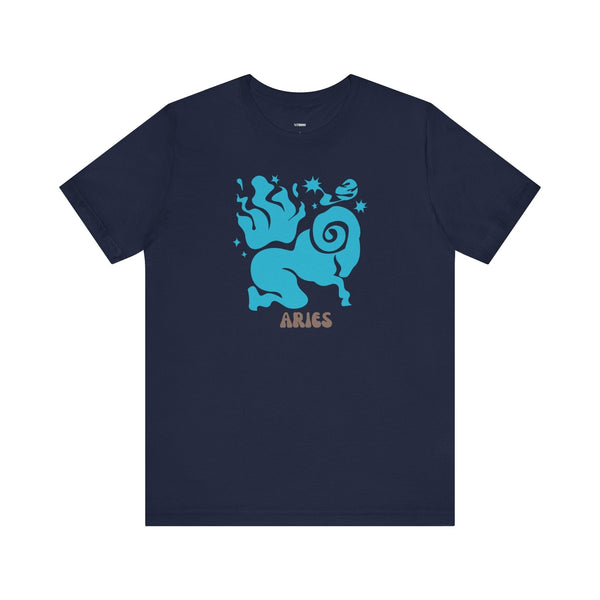 Aries Zodiac Graphic Tee - Cosmic by Sandra Oles