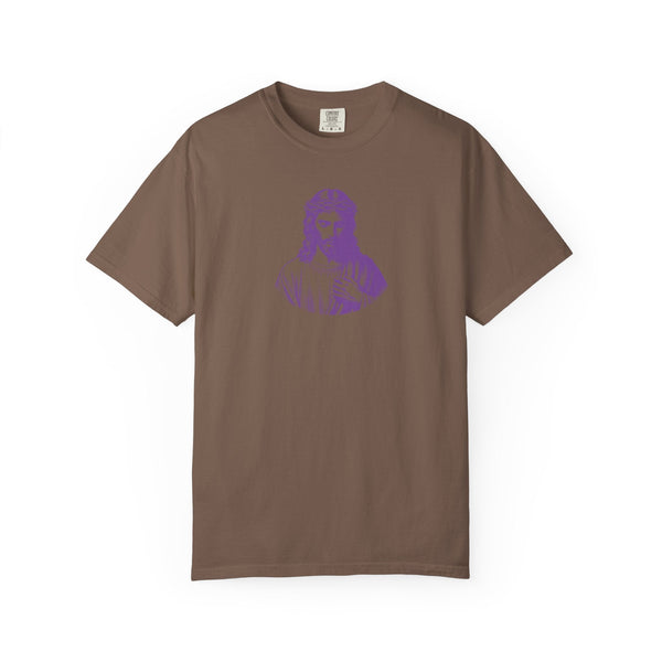 Purple Mid-Scale Jesus Front Print Graphic Tee - Iconic by Sandra Oles