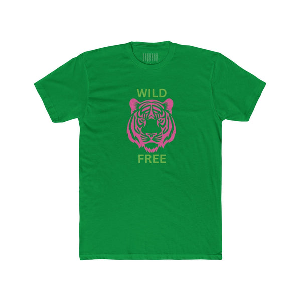 Pink and Green Wild Free Jumbo Tiger Graphic Tee - Fugitive by Sandra Oles