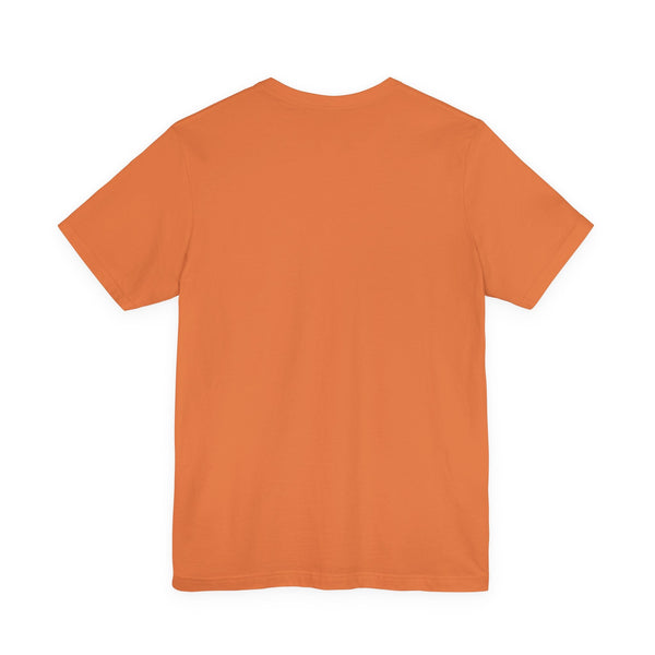orange graphic t shirt back view minimalist streetwear tee