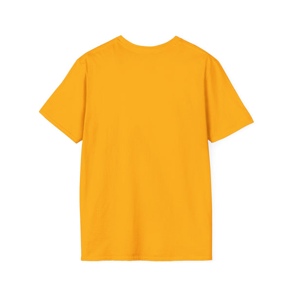 Plain orange unisex softstyle t-shirt back view without graphic design dragon t shirt